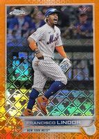 Francisco Lindor 2022 Topps Chrome Logofractor Edition 107 Orange 25