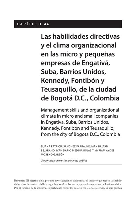 PDF Capítulo 46 Las habilidades directivas y el clima organizacional