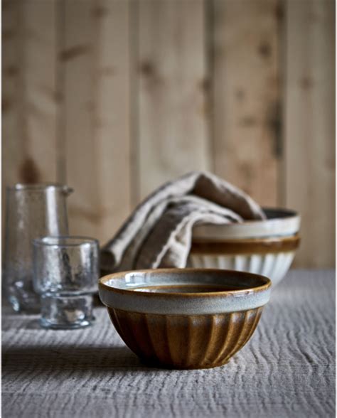 Large Terracotta Bowl With White Rim Glazed Nibbles Bowl Retro Ribbed