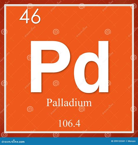 Palladium Chemical Element Orange Square Symbol Stock Illustration Illustration Of Chemistry