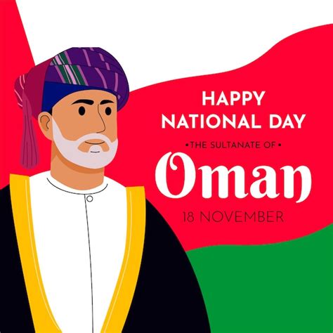 Premium Vector Hand Drawn Flat National Day Of Oman Illustration