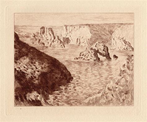 At Auction Claude Monet Claude Monet 1800 S Etching Seaside Rocks