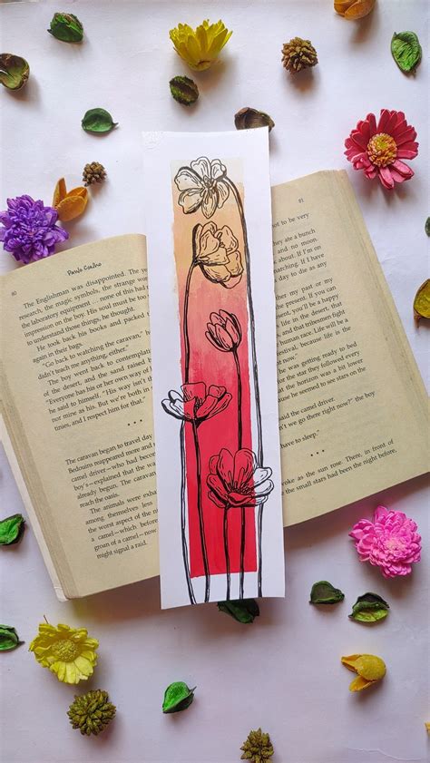 Ombre Effect Boho Bookmark Acrylic Painting By Ananyasartandcreation