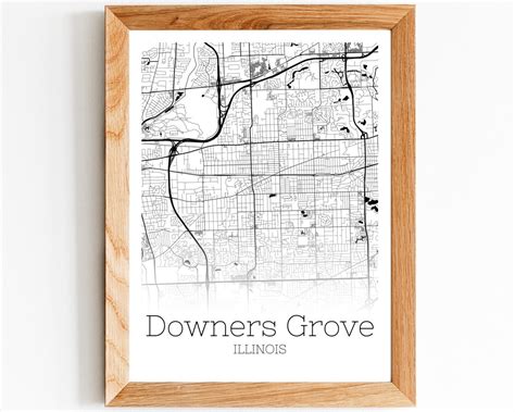 Downers Grove Map INSTANT DOWNLOAD Downers Grove Illinois | Etsy