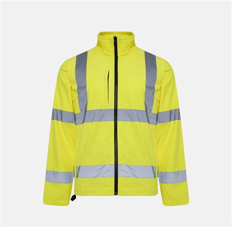 High Visibility Soft Shell Jacket Plain Orange A2z Workwear