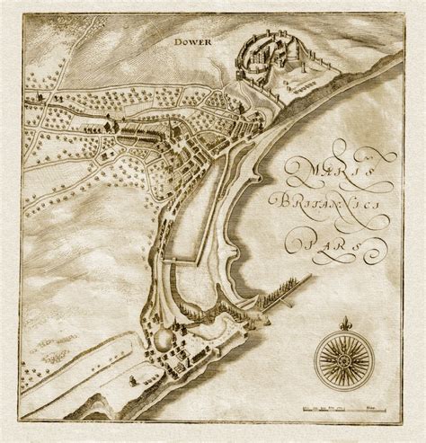 Dower / Dover (map) (1661) | Dover's History Archive on Dover.UK.com