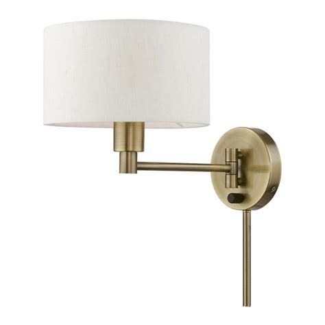 Livex Lighting Swing Arm Wall Lamps 9 In W 1 Light Antique Brass Modern Contemporary