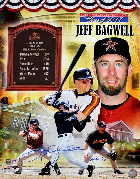 Jeff Bagwell Autographed Hall Of Fame Tribute Collage 16x20 Photo