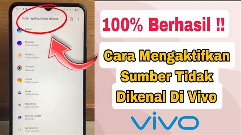 Cara Mengaktifkan Sumber Tidak Dikenal Di Vivo YouTube