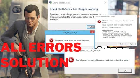 All Gta Crash Solution Out Of Game Memory Game Config Gt Modder