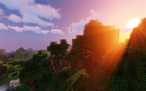 Minecraft Shaders Sunset