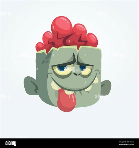 Cartoon Funny Zombie Halloween Vector Illustration Of Angry Zombie