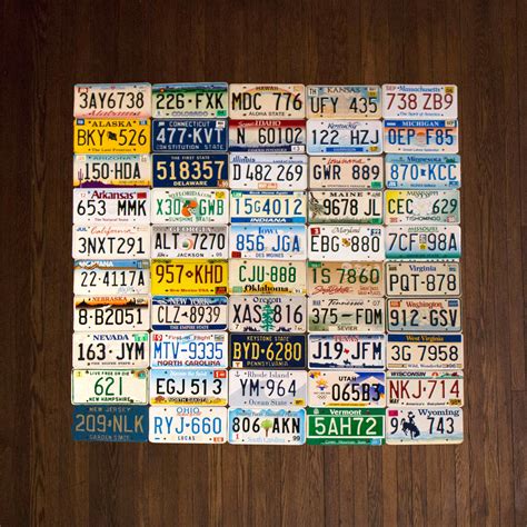 Fifty 50 State License Plate Run Unique Vintage Wall Decor Etsy