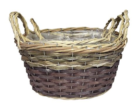 Cos Oval Rattan Toarta Pentru Aranjamente Florale Set 3 Buc 33286