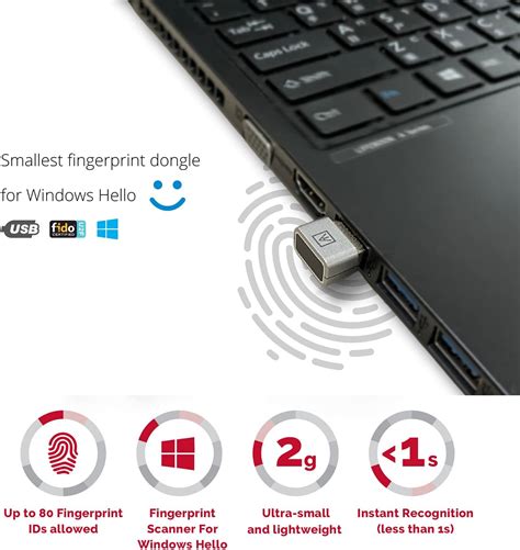 AUTHENTREND ATKey Hello USB Lector De Huellas Dactilares Windows Hello