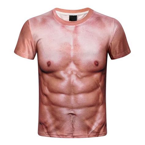 DDAPJ Pyju Fake Muscle Shirt For Men 2023 Clearance Slim Fit Round Neck