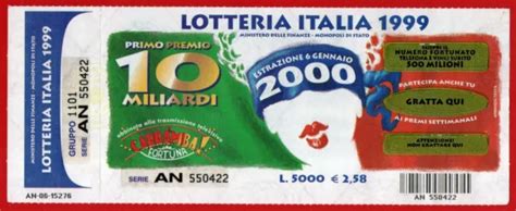 Biglietto Lotteria Italia Anno Perfetto Raro Con Matrice E Gratta E