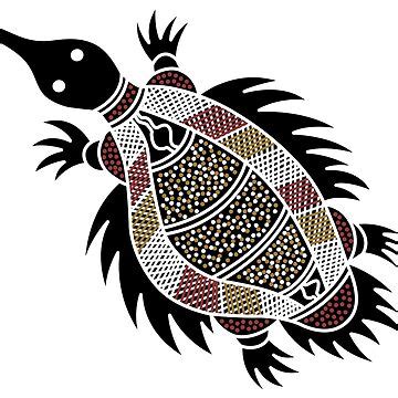 "Authentic Aboriginal Art - Echidna " Art Print for Sale by HogarthArts ...