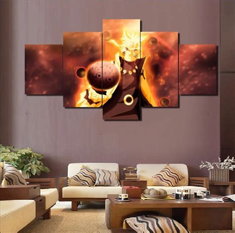 Framed Modern Anime Hd Printed Paintings Modular Panel Naruto