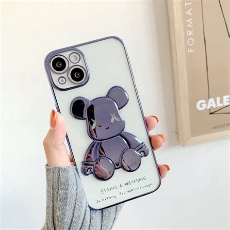 Buy Cartoon Bear Pattern Plating Soft Tpu Cartoon Transparent Phone