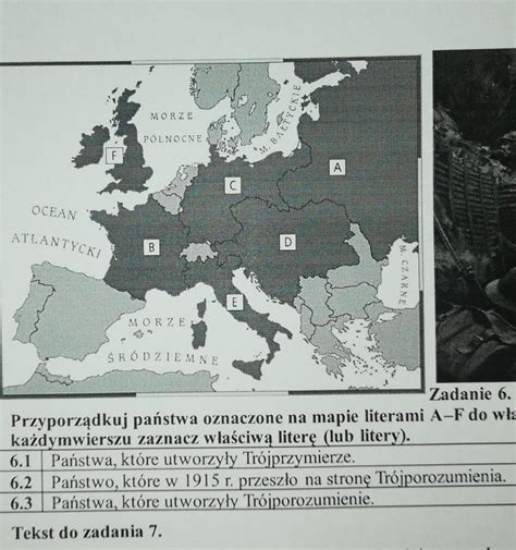 Przyporz Dkuj Pa Stwa Oznaczone Na Mapie Literami A F Do W A Ciwej