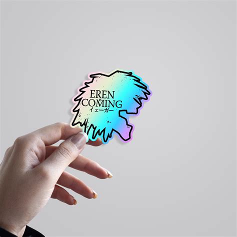 Eren Is Coming AOT Anime Holographic Sticker – Brace for Impact with