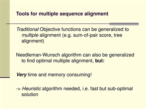 Ppt Tools For Multiple Sequence Alignment Powerpoint Presentation