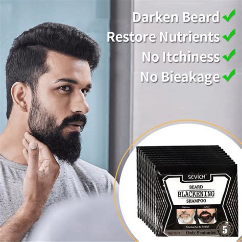 Candm Sevich 3pcs Beard Dye Mustache Tint Cream Beard Blackening Beard Shampoo 5mins Beard Dye For