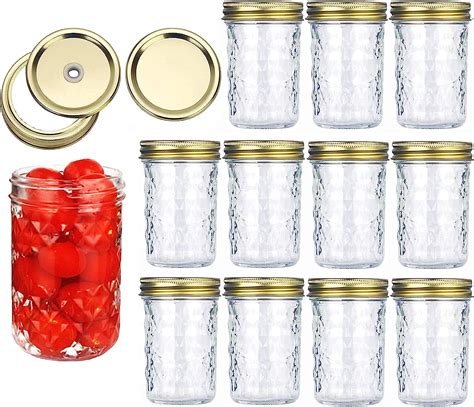 Buy Oz Mason Jars Glass Regular Mouth Canning Jars With Lids Quilted