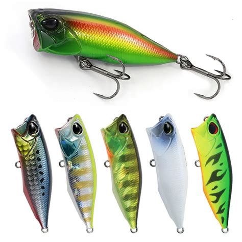 Popper Floating Fishing Lures 64mm 9g 3D Eyes Hard Bait Topwater Bass