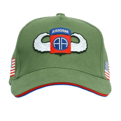 Baseball Cap 82nd Airborne WWII 3D grün