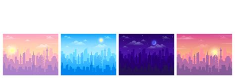 Set Time Day Royalty Free Vector Image Vectorstock