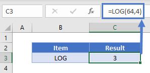 Excel Log Function Calculate Logarithm Log