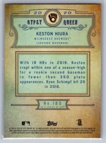 Topps Gypsy Queen Gq Logo Swap Keston Hiura For Sale Online