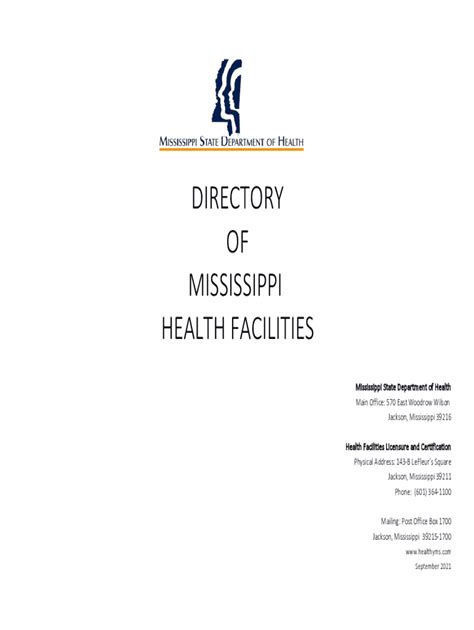 Fillable Online Msdh Ms Health And Care Facilities Mississippi State