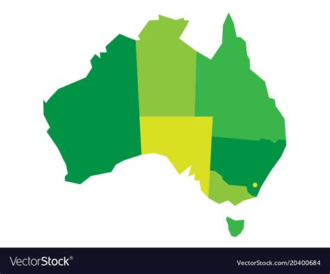 Green Blank Map Australia Royalty Free Vector Image