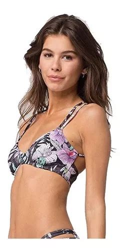 Bikini Top De Tirantes Negro Floral Bikini Lab Talla M Envío gratis