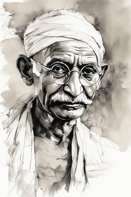 Premium Photo | Art india mahatma portrait gandhi illustration indian ...