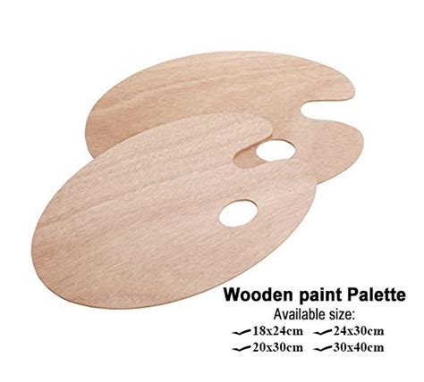 Wooden Paint Palette Oil Paint Palette with Thumb Hole for Acrylic Watercolor | Lazada PH