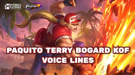 Paquito Terry Bogard KOF Skin Voice Lines And Quotes Mobile Legends