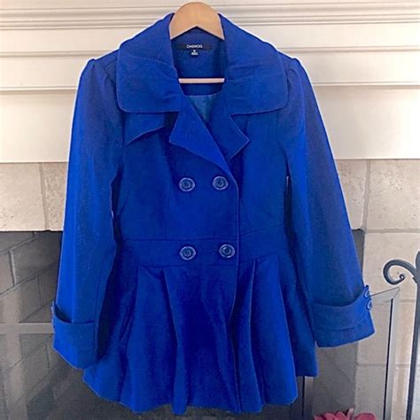 Chadwicks Jackets Coats Royal Blue Wool Blend Chadwick Pea Coat