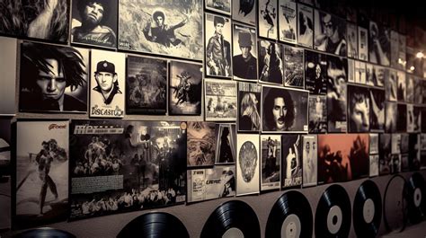 Fondo La Pared De Discos De Vinilo Con Fotos Fondo Fotos De Rock And