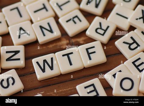 Letters Spelling Wtf Stock Photo Alamy