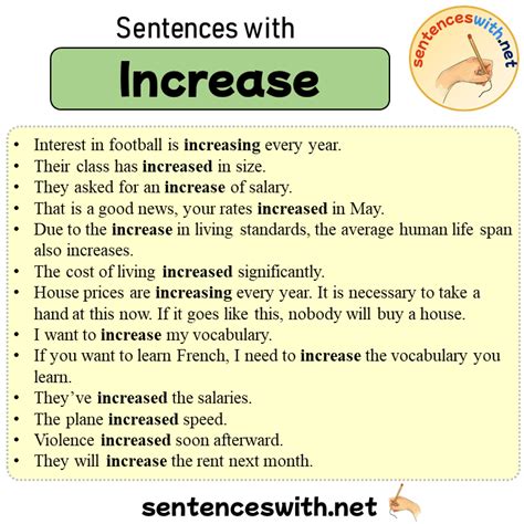 Sentences With Increase Sentences About Increase In English