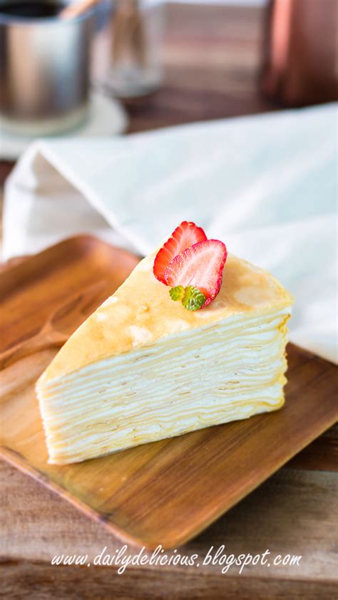 Dailydelicious Thai เครปเค้กวานิลลา แบบแป้งเครปบาง 20 Layers Vanilla Crepe Cake