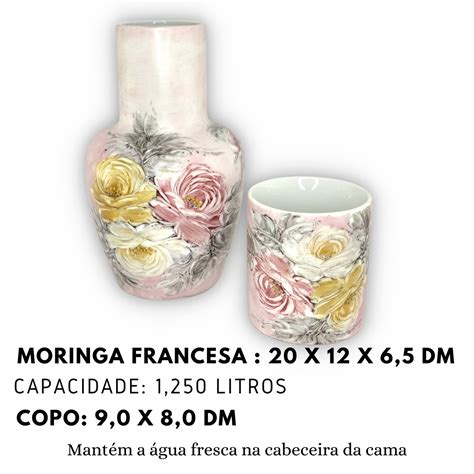 Moringa Francesa Jarra Água Copo de Porcelana 1 250 ml Elo7