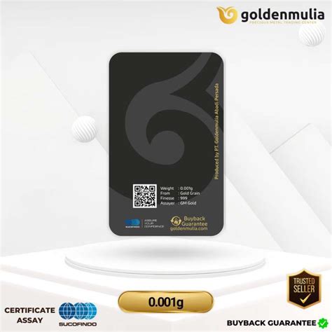 Jual Golden Mulia Logam Mulia Emas Goldenmulia Reguler 0 001 Gram Di