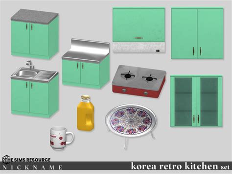 The Sims Resource Korea Retro Kitchen Setcooktop Hood
