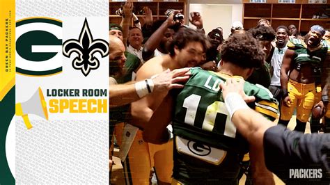 Packers celebrate in locker room after 17-point comeback vs. Saints ...