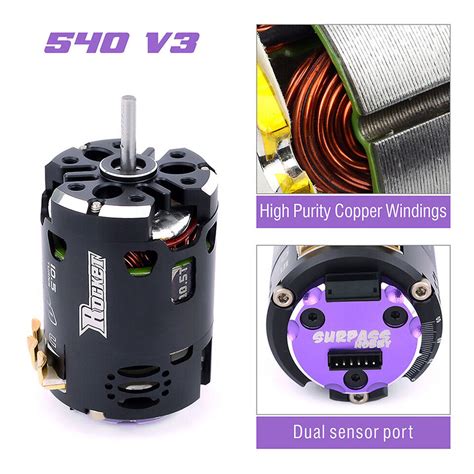 Hobbywing 10BL120 120A ESC 540 V3 Brushless Motor Combo For 1 10 1 12